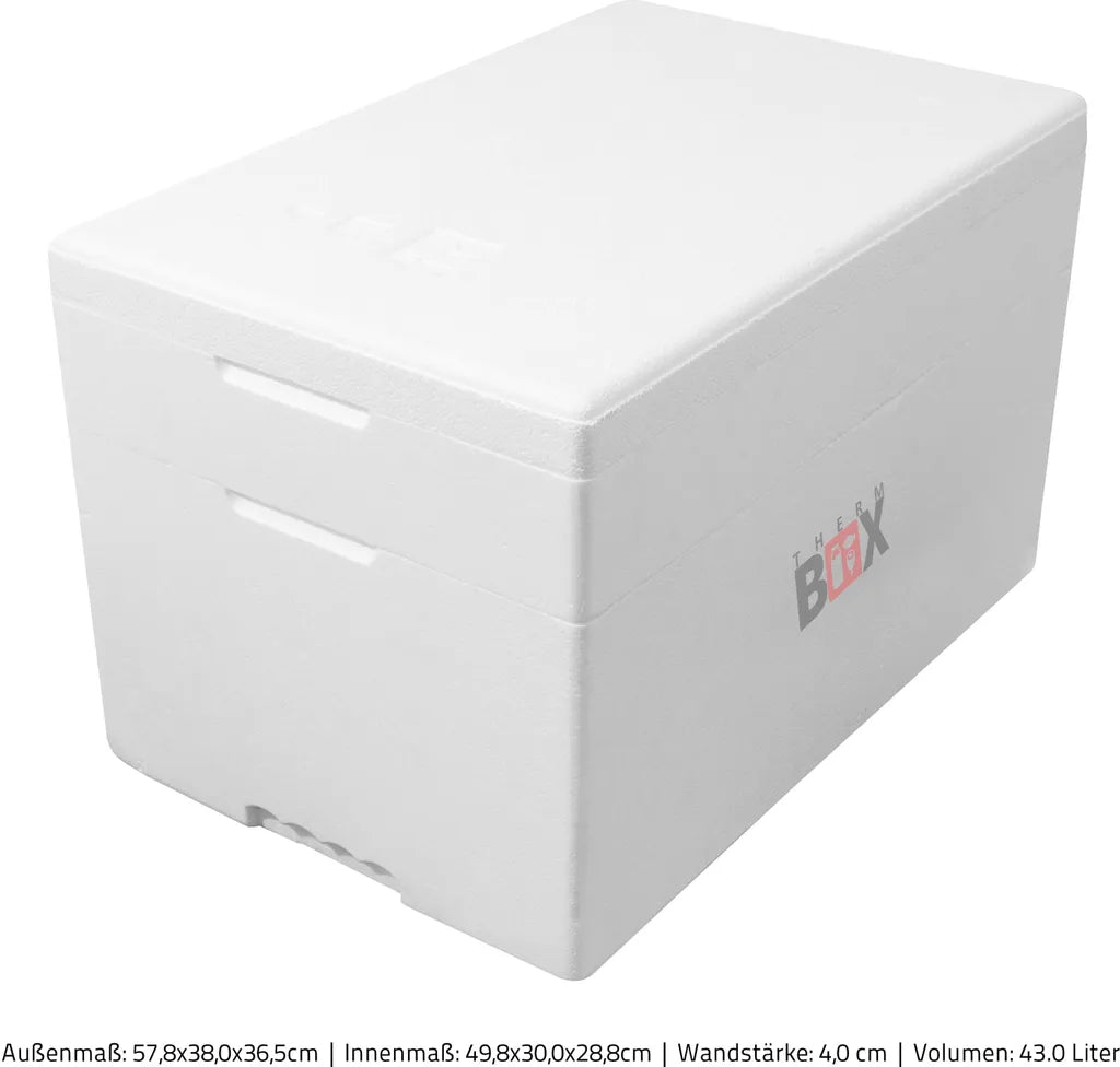 Modularbox 43M | Wand: 4,0 Cm | Volumen: 43L | Innenmaß:49x30x28cm | Erweiterbar Isolierbox Thermobox Kühlbox Warmhaltebox