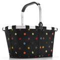  Reisenthel Carrybag Mit Cover, 2-tlg., Einkaufskorb, Deckel, Abdeckung, Korb, Polyestergewebe, Dots / Black, 22 L