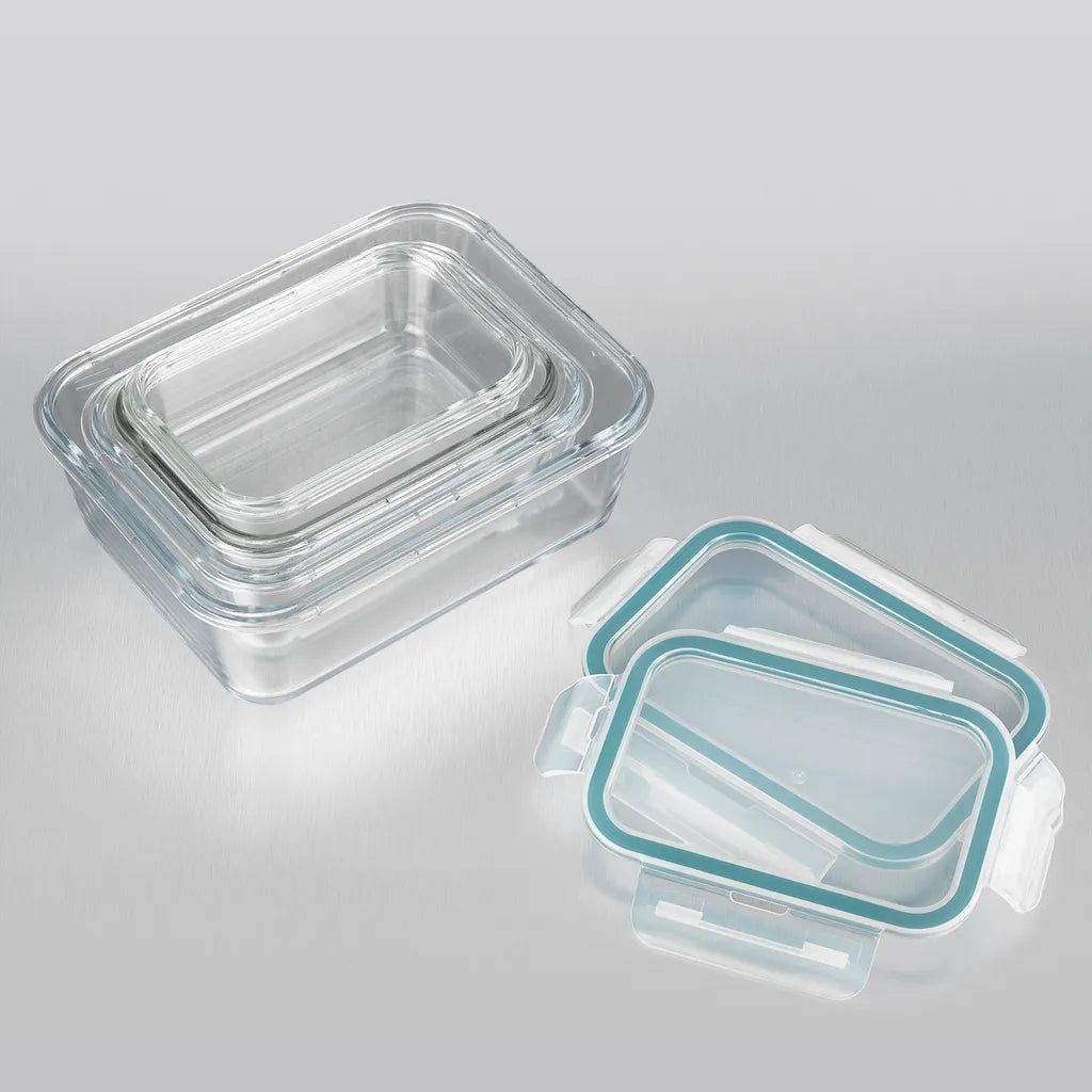  GOURMETmaxx Glas-Frischhaltedosen Klick-it 8-tlg. Frischhaltedosen 4er Set Glas Klick-It Gefrierdosen Lunchbox Brotdose Mikrowelle
