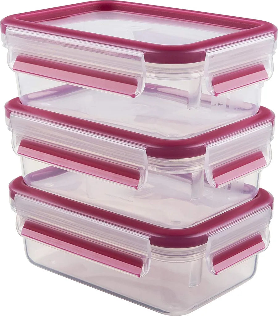  Emsa Clip&Close Frischhaltedosen 3er-Set 0,55 L, Violett