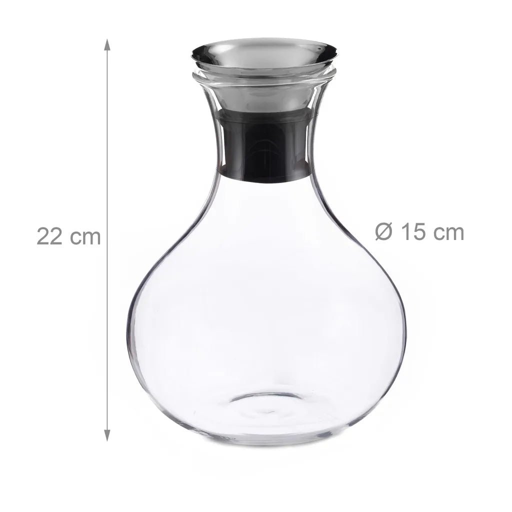  Relaxdays Glaskaraffe 1,5 Liter Bauchig