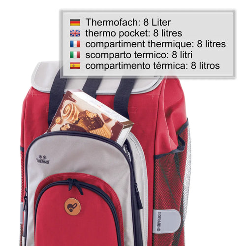  Andersen Shopper Alu Star Höhenverstellbar Mit Rad Ø 20cm Und 62 Liter Tasche Hydro 2.0 Rot Mit Kühlfach