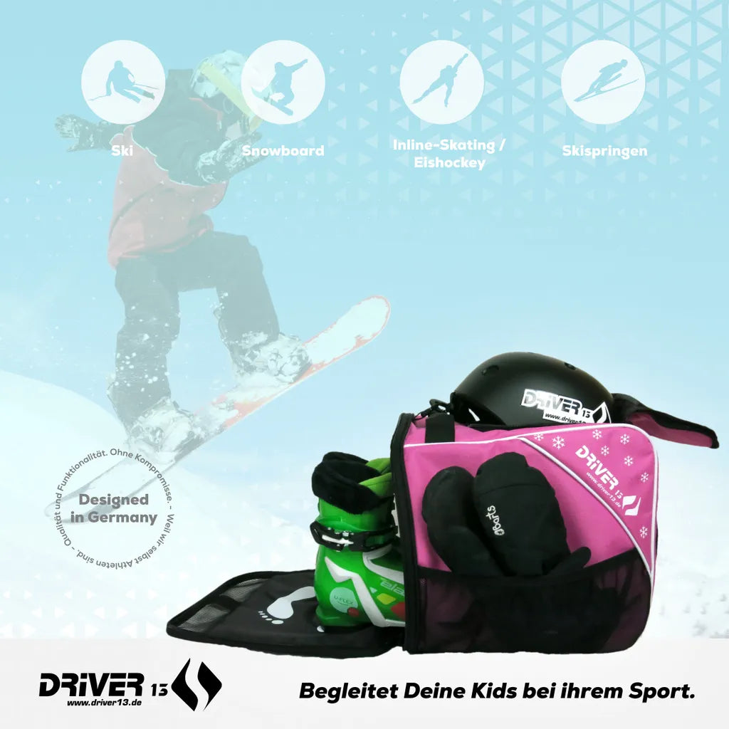  Driver13 ® Kinder Skistiefeltasche Pink