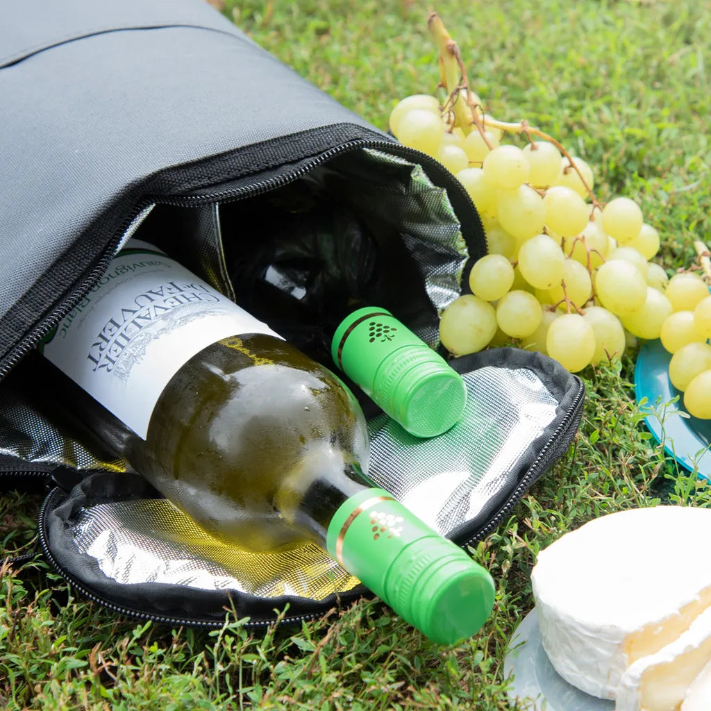  Navaris Kühltasche Für 2x Weinflasche - Kühler Tasche Für 2 Flaschen Wein Prosecco Oder 4 Bierdosen - Flaschentasche Mit Tragegurt In Grau