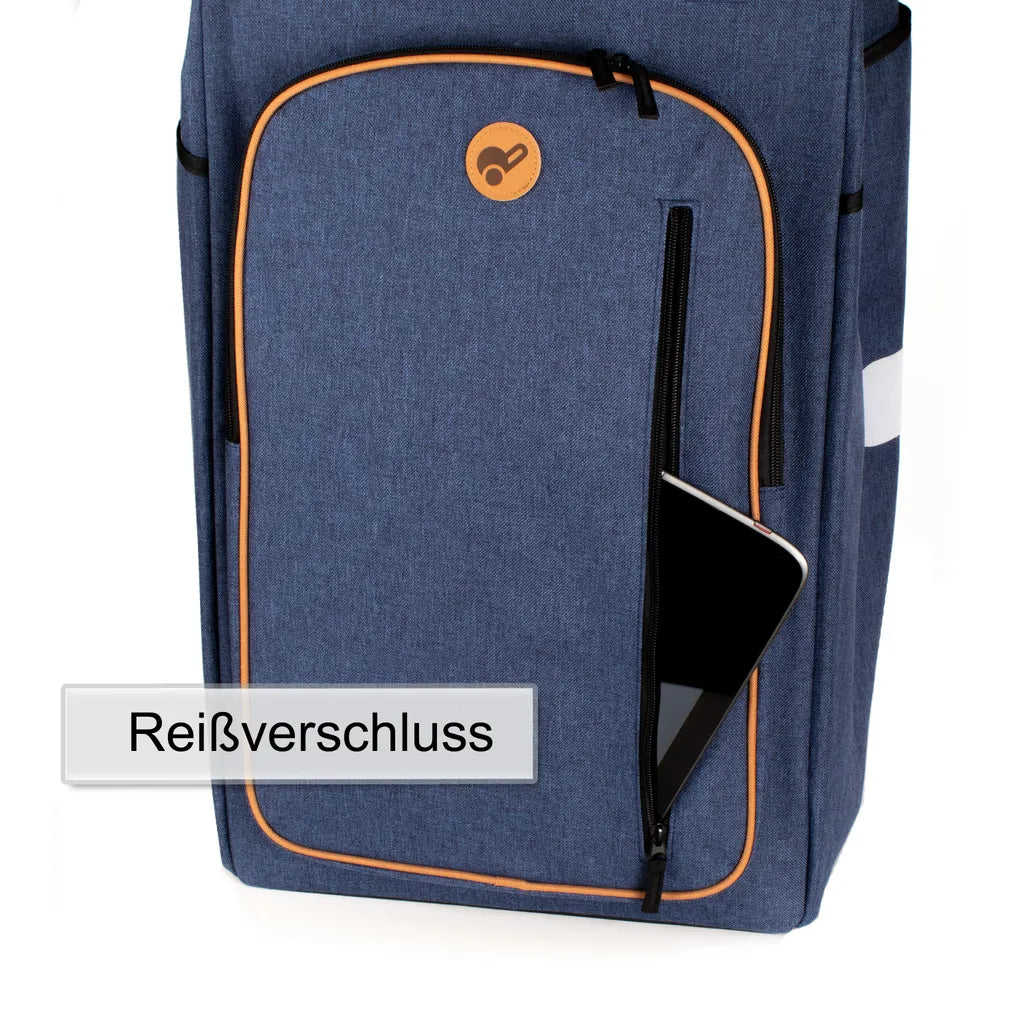  Andersen Einkaufstrolley Sondermodell Royal Stahl Klappbar Mit Metallspeichenrad Ø 25cm Und 61 Liter Tasche Folke Blau Mit Kühlfach