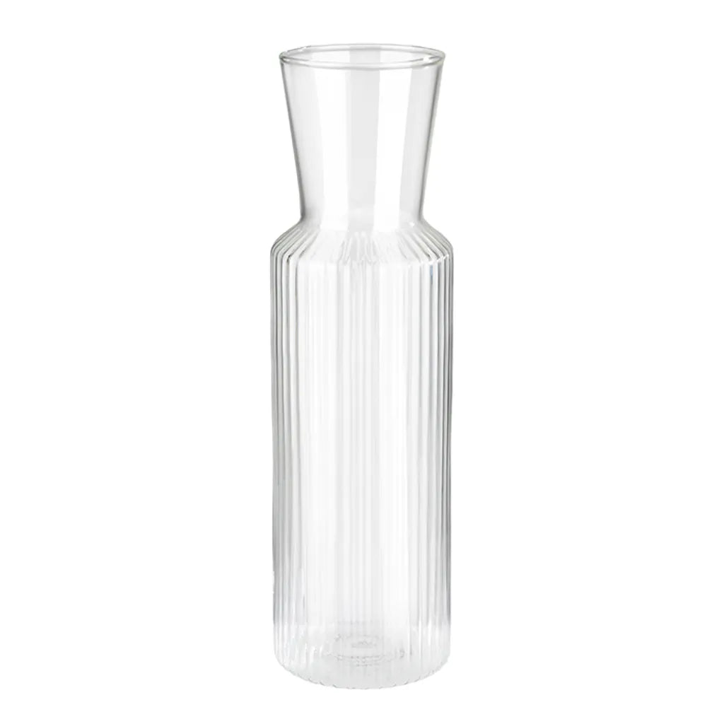  APS Glaskaraffe -LINES- /// Ø 8 Cm, H: 27 Cm, 0,9 Liter /// Glas, Deckel Aus Kork /// /// 10738