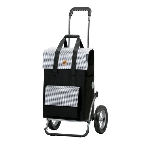  Andersen Einkaufstrolley Royal Klappbar Mit Metallspeichenrad Ø 25 Cm Und 54 Liter Einkaufstasche Milla Schwarz