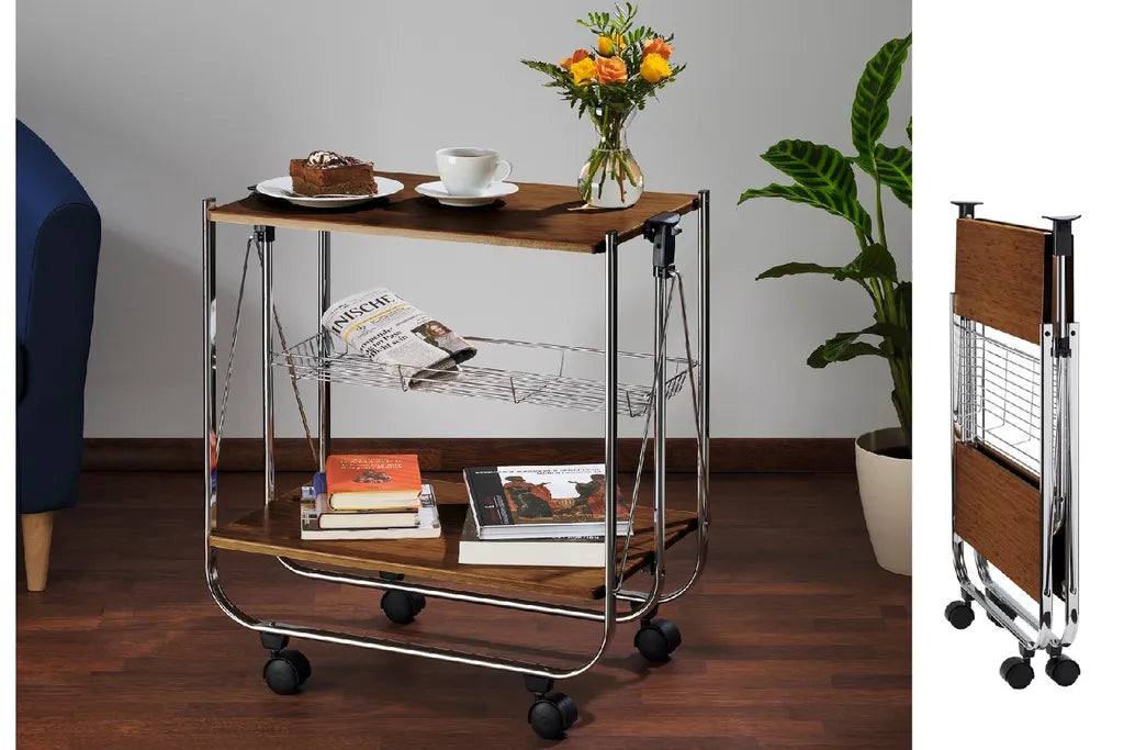 Wenko Servierwagen Dinett Deluxe Walnuss