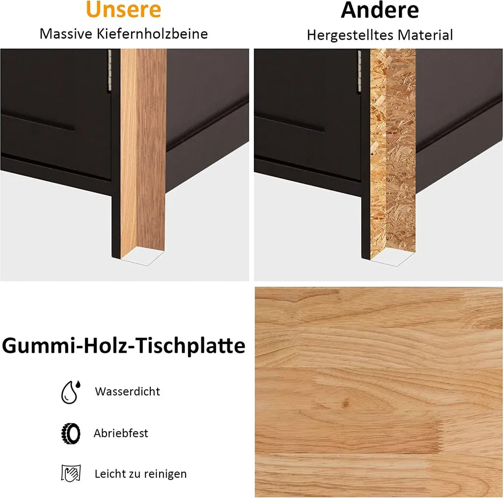  COSTWAY Küchenwagen Auf Rollen, Kücheninsel Mit Schublade, Weinregal, Offene Regale & Handtuchhalter, Platzsparender Servierwagen, Für Küche, Esszimmer, Bar, Braun