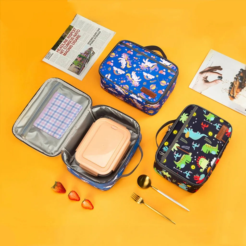 Kinder Lunchbag Picknicktasche Lunchpaket Kühltasche Mini-Isoliertasche Für Damen Herren, Studenten Dinosaurier