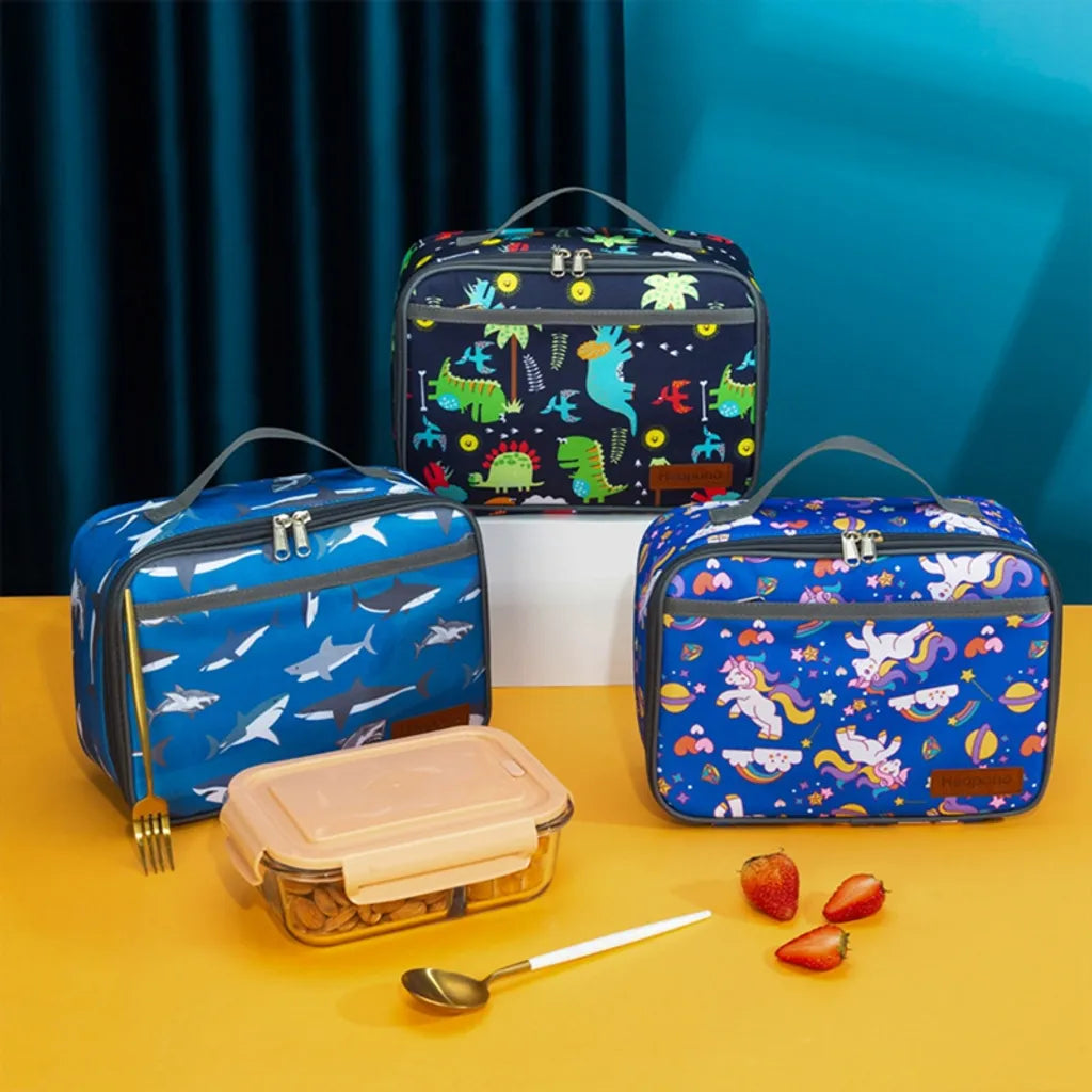  Kinder Lunchbag Picknicktasche Lunchpaket Kühltasche Mini-Isoliertasche Für Damen Herren, Studenten Dinosaurier