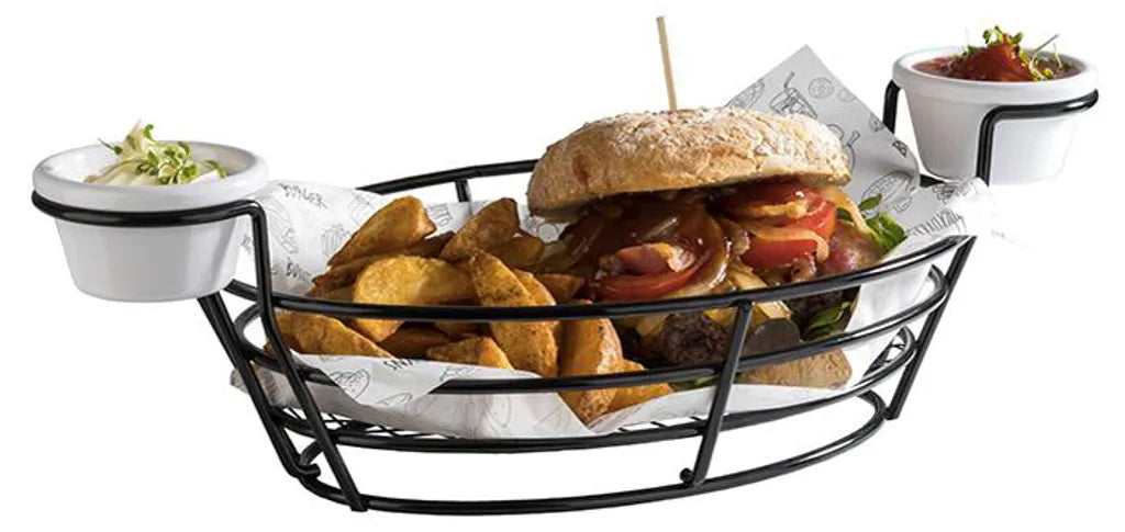  APS Servierkorb BURGER & FRIES Schwarz