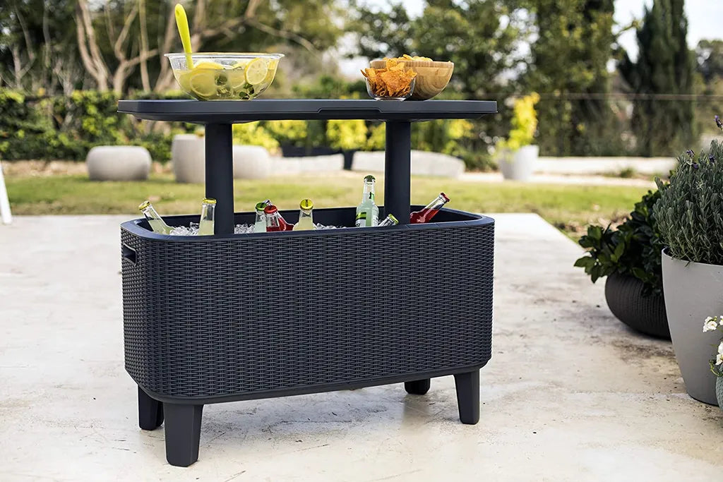  Keter Garden Bar 2in1 Tisch, Bar Mit Kühlbehälter Bevy Cool Bar Rattan