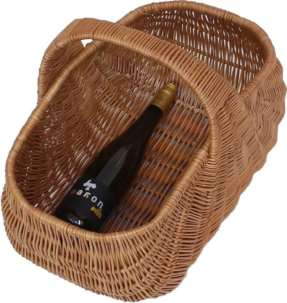  Einkaufskorb "Muschel",Vollweide, Tragekorb, Bügelkorb, Picknickkorb, Weidenkorb