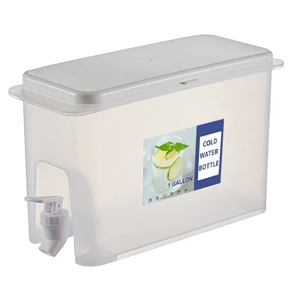  Getränkespender Aus Kunststoff, Getränkespender Mit Zapfen, 3.5L/ 5L L Eissaft, Limonadenspender Für Party, Täglicher Gebrauch, Milchspender Für Kühlschrank Gallone, Kleiner Wasserspender,3,5 L