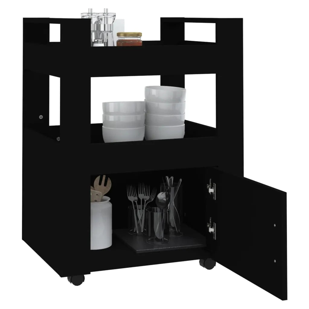  VidaXL Küchenwagen Schwarz 60x45x80 Cm Holzwerkstoff