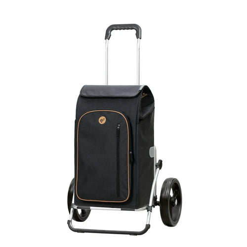  Andersen Einkaufstrolley Sondermodell Royal XXL Alu Und 61 Liter Einkaufstasche Folke Schwarz Mit Kühlfach, Trolleygestell Zusammenklappbar