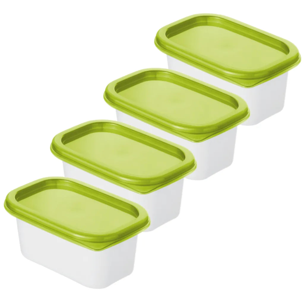 ROTHO Set Gefrierdosen 4 X 0.2 L DOMINO, Farbe:Limettengrün