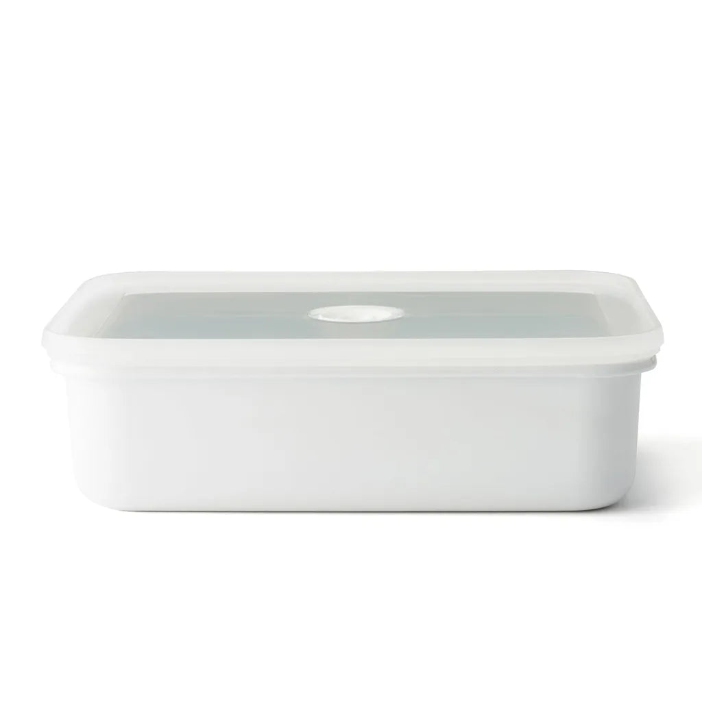  HoneyWare | Emaille Frischhaltedose Mit Vakuumdruck-Ventil, L-flach, 1,85 Liter