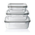  GOURMETmaxx Glas-Frischhaltedosen Klick-it Mit Mikrowellen-Ventil - 6-teilig - Grau