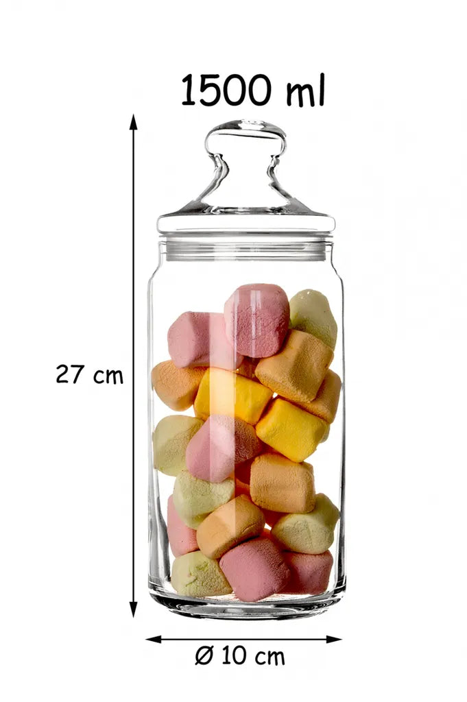  Luminarc ARC 12252 Pot Club Dose Mit Deckel, Vorratsglas, Bonbondose, 1.5 Liter, Glas, Transparent, 1 Stück