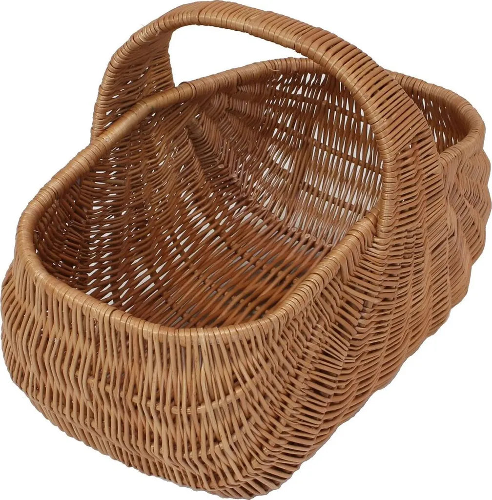  Einkaufskorb "Muschel",Vollweide, Tragekorb, Bügelkorb, Picknickkorb, Weidenkorb