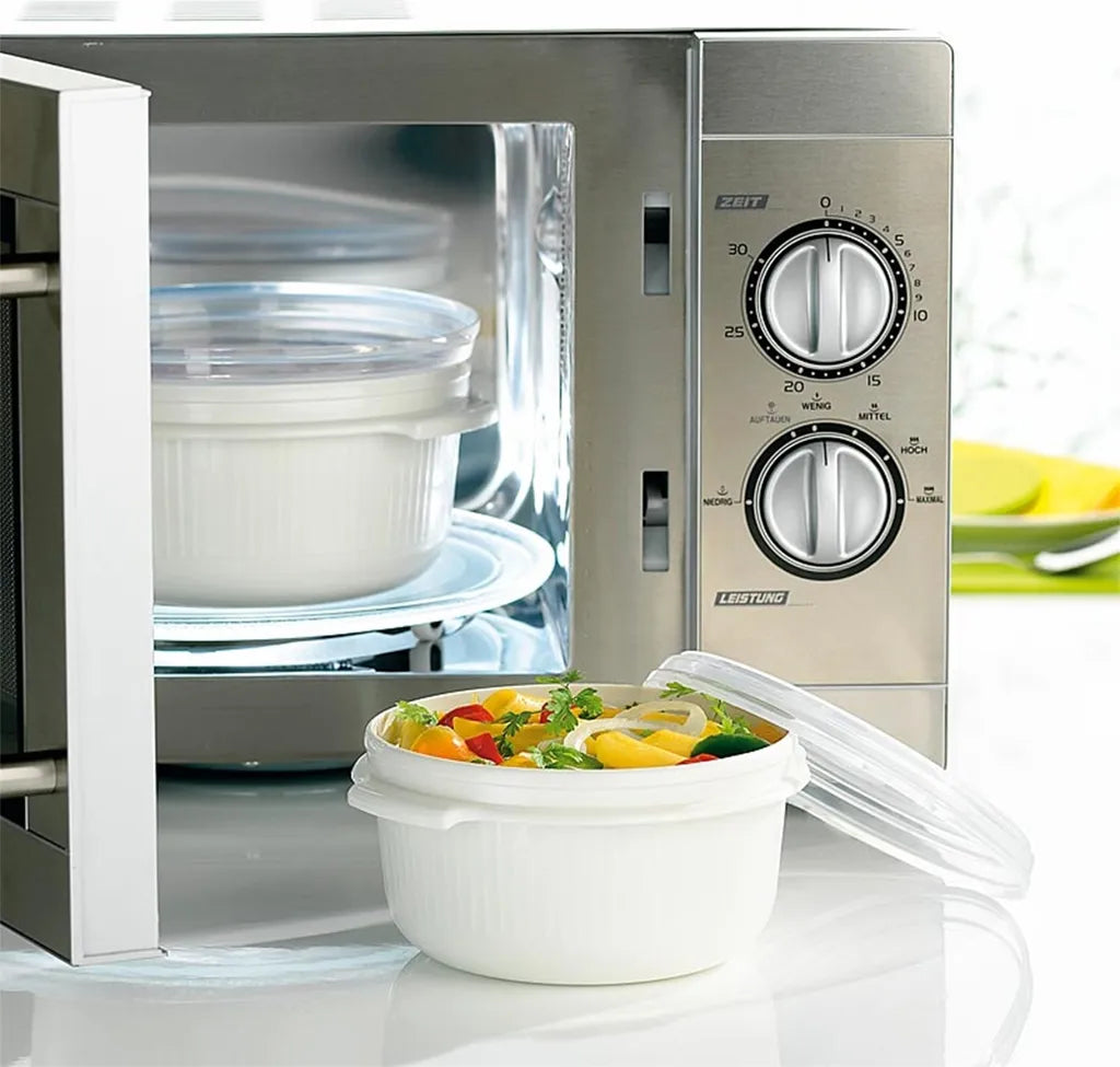  Emsa Micro Family Starter Set, Weiß/Brombeer, 0,5/1,0/1,5 L, 508455