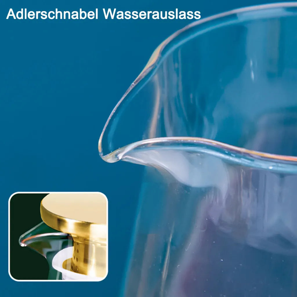  Glaskrug 2 Liter Karaffe Trinkflasche Aus Borosilikatglas Mit Deckel