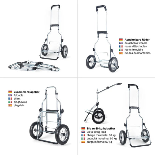  Andersen Einkaufstrolley Royal Mit Metallspeichenrad 25 Cm Und 45 Liter Einkaufstasche Wismar Grau/rot Mit Kühlfach, Stahlgestell Klappbar