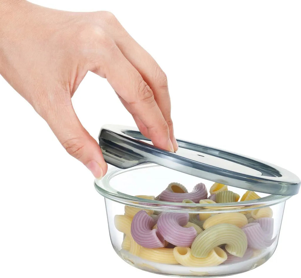  PIE LOCK Frischhaltedosen Set 24 Teilig - Frischhalte Dosen Glasdose Eckig Vorratsdosen - In Transparent Mit Grau Mikrowellengeeignete Frischhaltedose Essensbox Für Lebensmittel BPA-Frei