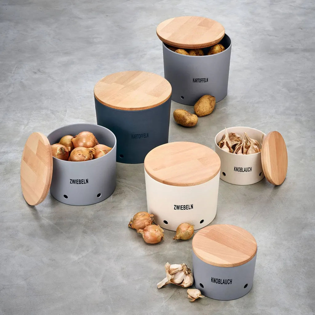  LS-LebenStil Natur Design Holz Kartoffeltopf 23x20cm Mad E In Germany Grau Silber