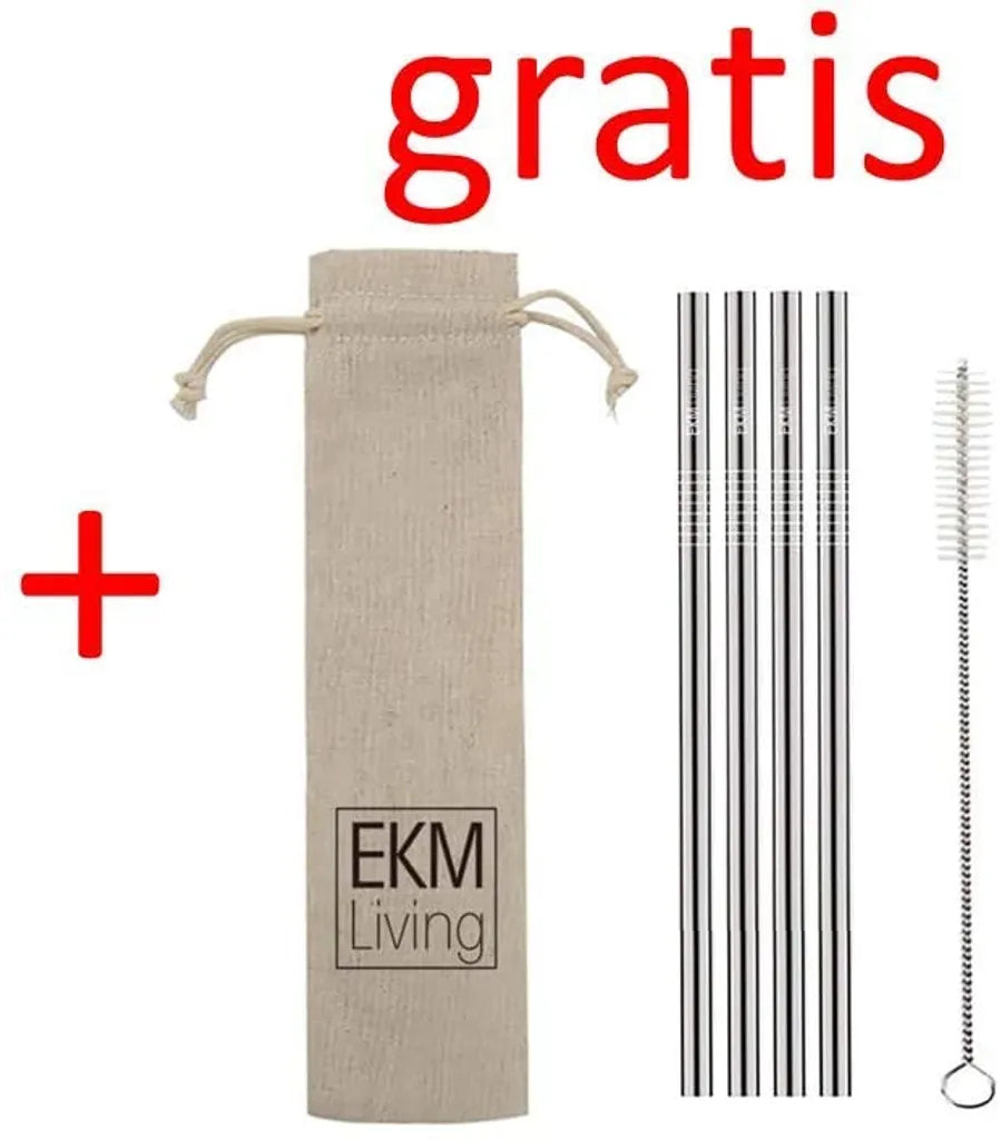  Mepal 2er Set Kühlschrankdose Omnia Frühstück 1,2L - Nordic Green 106418092400 + Gratis 4er Set EKM Living Edelstahl Trinkhalme