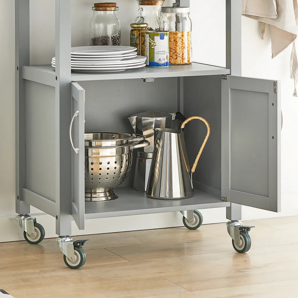  SoBuy FKW22-HG Küchenwagen Mit Edelstahlplatte Küchenrollwagen Servierwagen Rollwagen Getränkewagen Fürs Büro BHT Ca.: 60x92x44cm