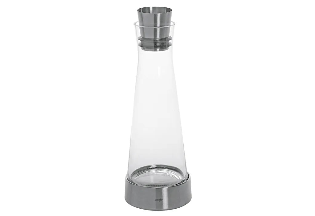  Emsa Kühlkaraffe FLOW Slim 1,0 Liter Glas / Edelstahl