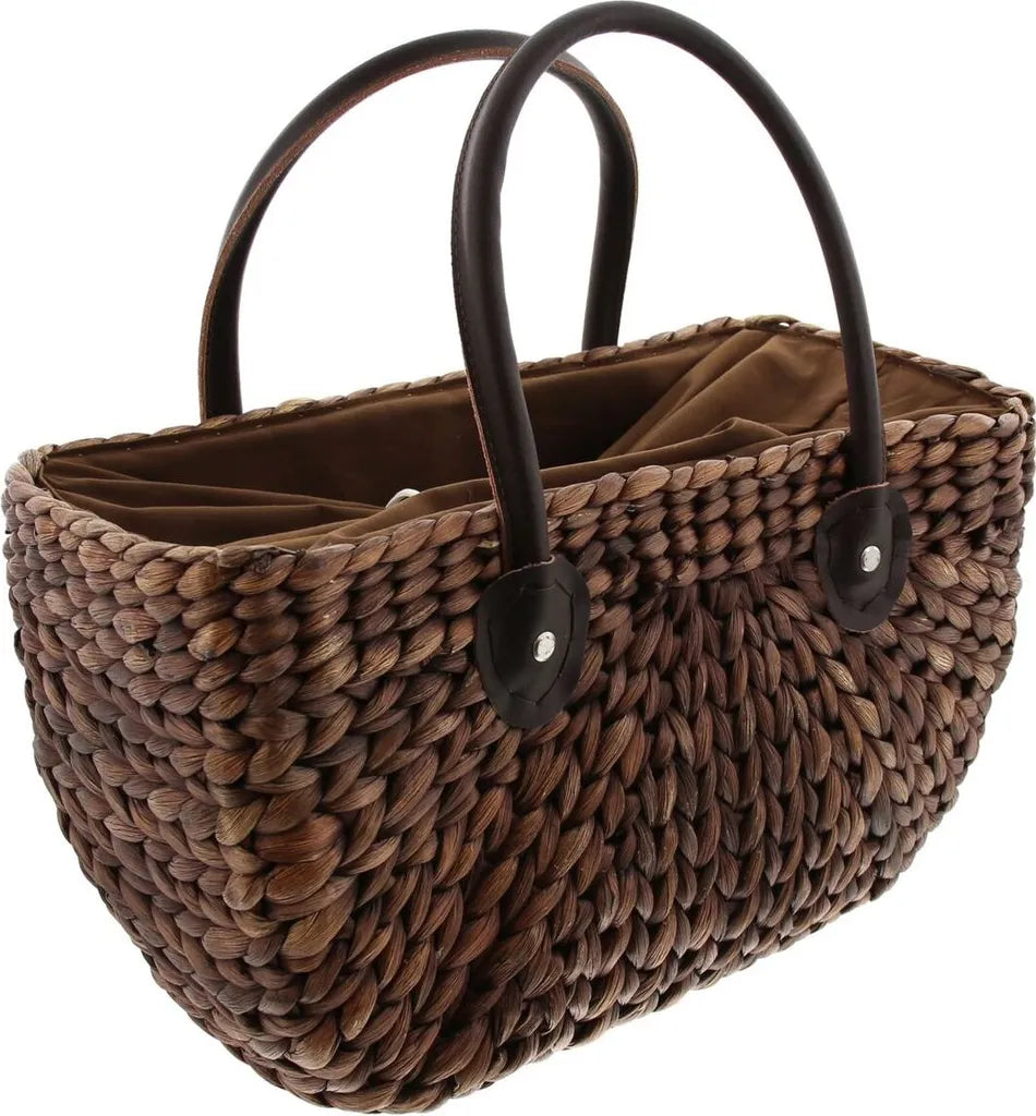  Maisstroh-Tasche, Mokka, T43 X B20 X H24 Cm, GH44 Cm, Einkaufstasche,Tragetasche