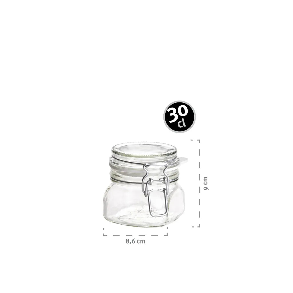  Mäser 931161 Gothika Einmachglas Mit Deckel, 300 Ml, Vorratsgläser Mit Bügelverschluss, Klar (6er Pack)