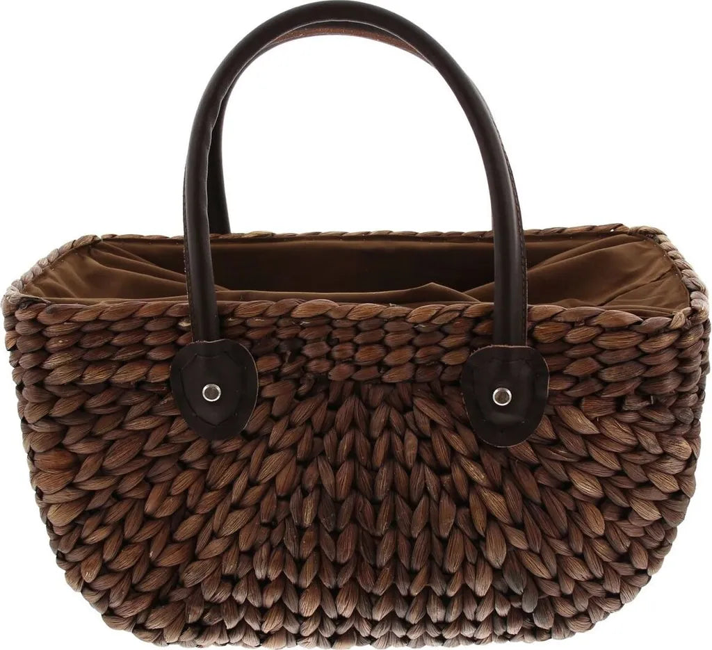  Maisstroh-Tasche, Mokka, T43 X B20 X H24 Cm, GH44 Cm, Einkaufstasche,Tragetasche