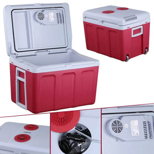 AREBOS Elektrische Kühlbox 40 Liter, Zum Kühlen Und Warmhalten, Mobil Kühlschrank Mit ECO Modus, 12/230 V Für Auto Und Steckdose