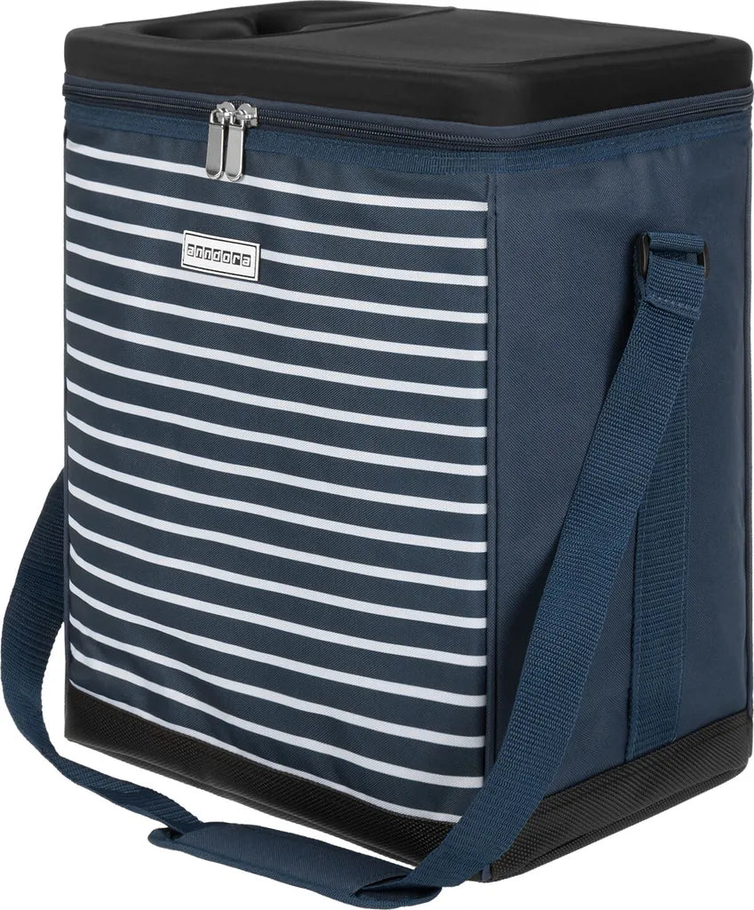  Anndora Kühltasche 32 Liter Navy Blau Weiß - Kühleinsatz -reisenthel Carrycruiser Kompatibel - Blau-weiss Gestreift