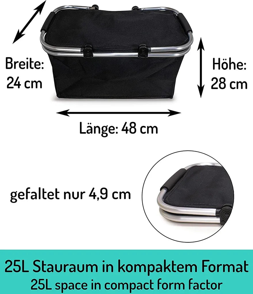  E-Best Einkaufskorb Mit Tragegriffen (3x Schwarz)