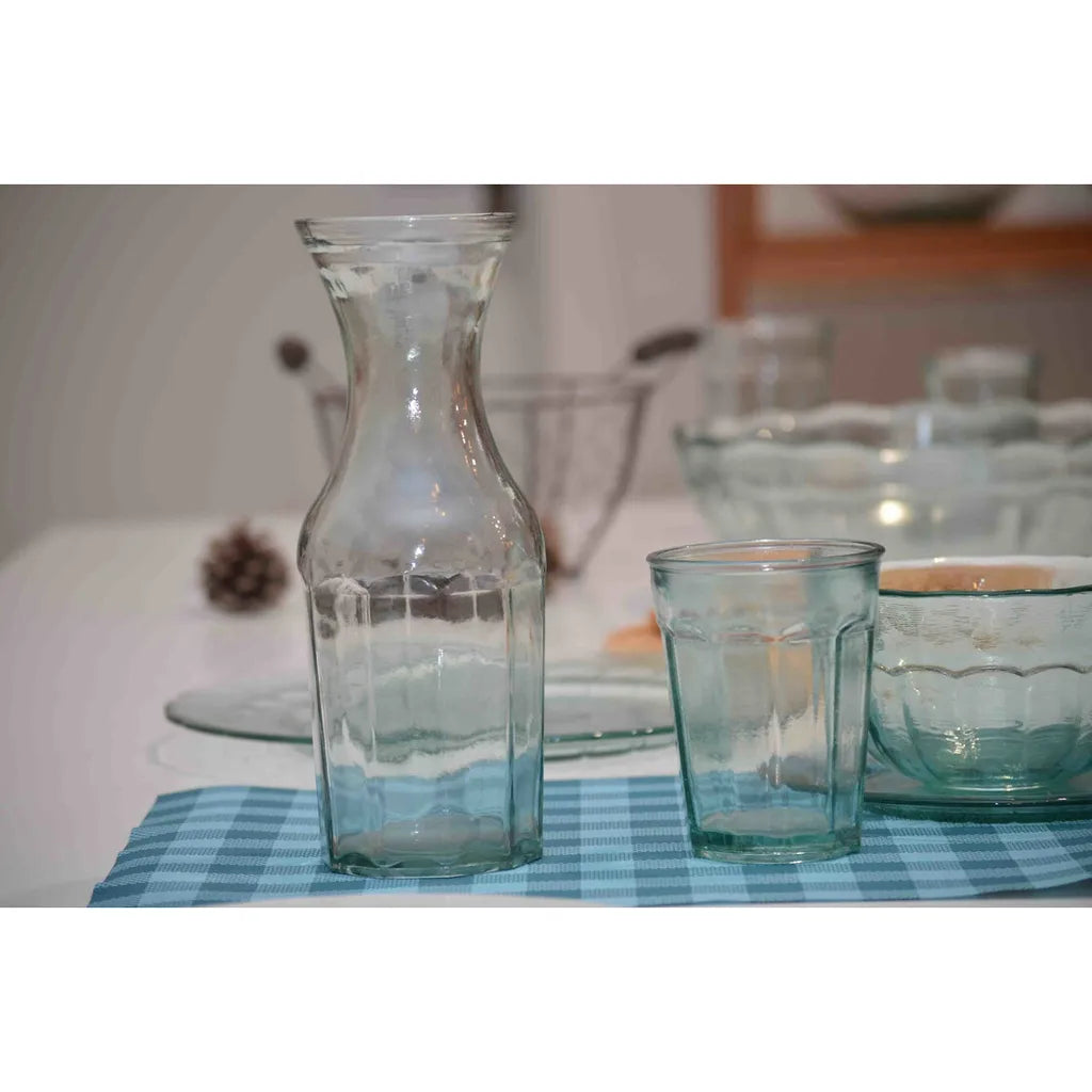  Glaskaraffe Casual 1000 Ml Wasserflasche Krug Retro Recycling-Glas