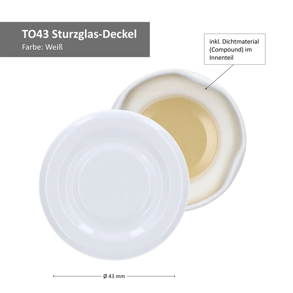  12er Set Saftflasche 150ml Twist-Off Deckel TO43 Weiß Karaffe Vorratsglas Flaschen Aufbewahrung