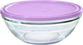  Duralex Freshbox Rond Frischhaltebox Mit Deckel, 2.4 Liter, Glas, Violett, 1 Stück