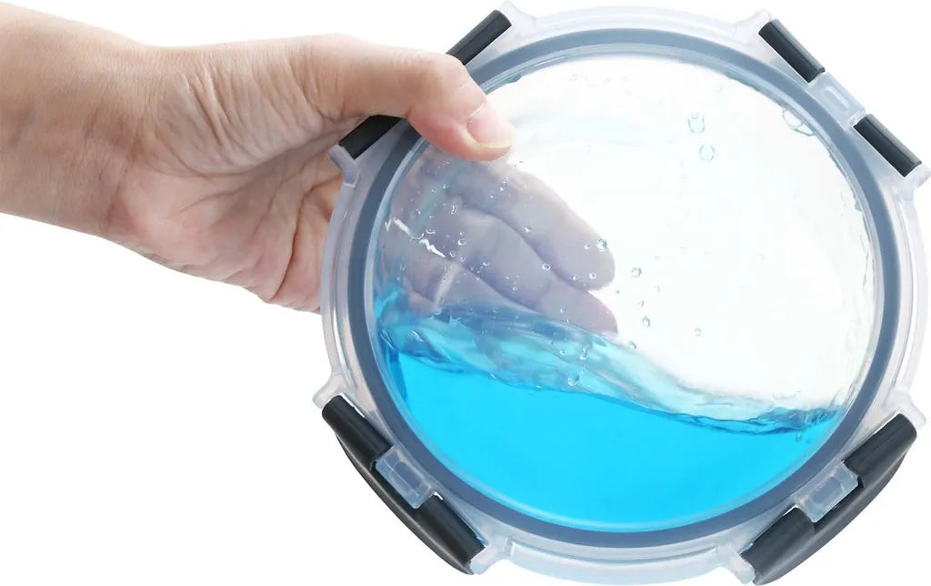  PIE LOCK Frischhaltedosen Set 24 Teilig - Frischhalte Dosen Glasdose Eckig Vorratsdosen - In Transparent Mit Grau Mikrowellengeeignete Frischhaltedose Essensbox Für Lebensmittel BPA-Frei