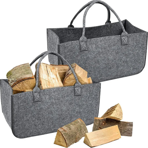  ACXIN 2 Stück Filzhandtasche, 30kg Belastbare Multifunktionshandtasche, Hochwertiger Einkaufskorb, Großvolumige Einkaufstasche (Hellgrau)