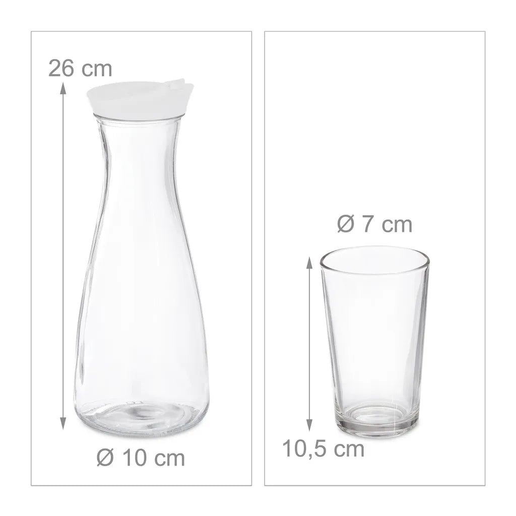  Relaxdays Wasserkaraffe Set Mit Gläsern