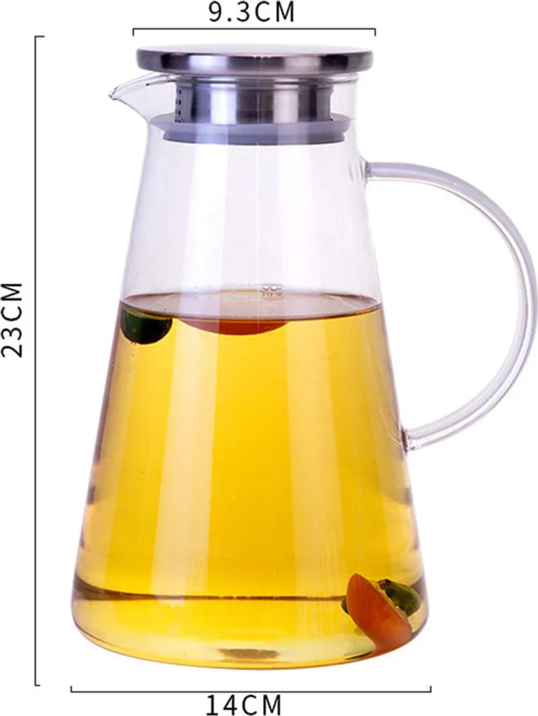  Glas Wasserflasche 2 Liter Glas Wasserflasche Borosilikatglas Wasserflasche Glas Wasserflasche Mit Deckel Wasserkocher Glas Wasserkocher Eistee Wasserkocher Edelstahl Deckel