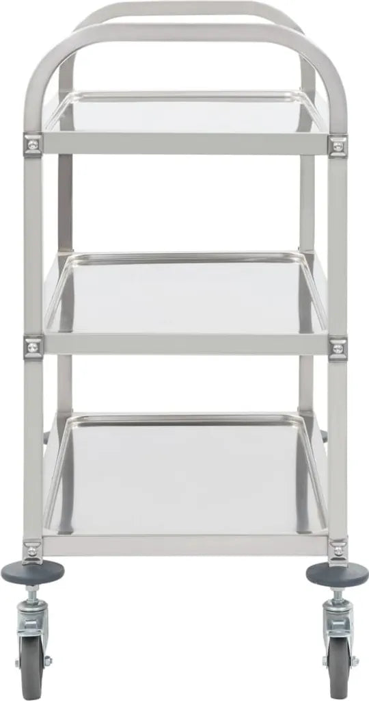  VidaXL 3-Stufiger Servierwagen 95x45x83,5 Cm Edelstahl