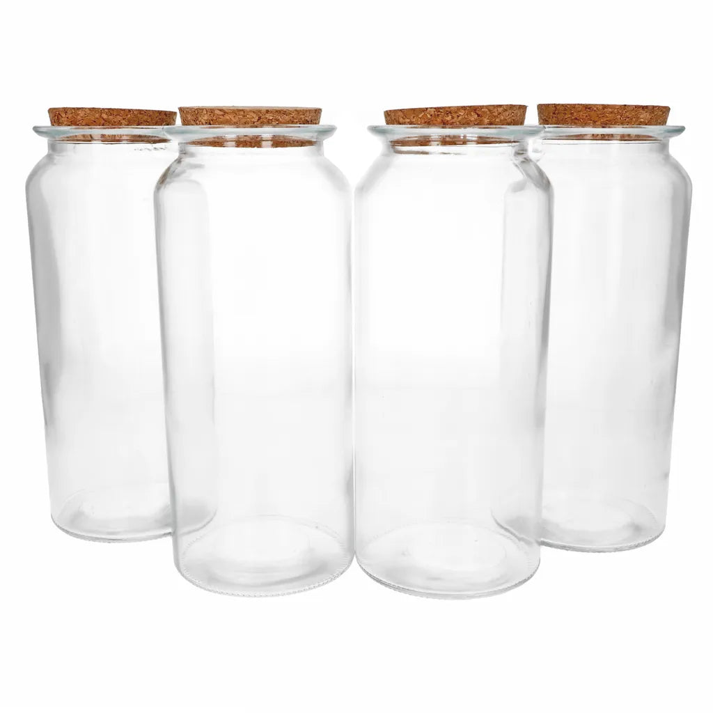  4er Set Vorratsglas Mit Kork-Deckel 1,9L Bonbons Aufbewahrungs-Behälter Dose