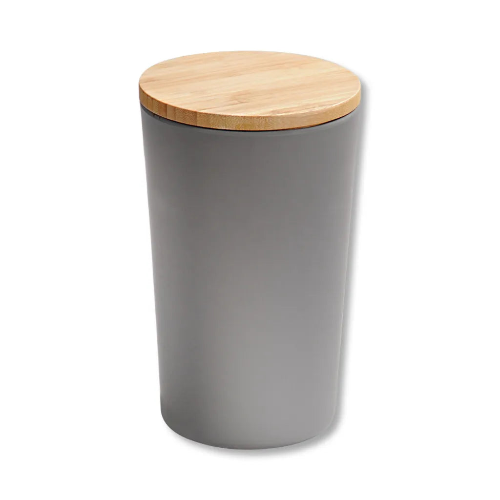  KESPER Vorratsdose, Kunststoff Mit Bambusdeckel, Grau, Ø 11,5 Cm, Höhe: 18,7 Cm, 32601